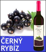 Víno z černého rybízu-polosladké skleněná lahev 0,75 l